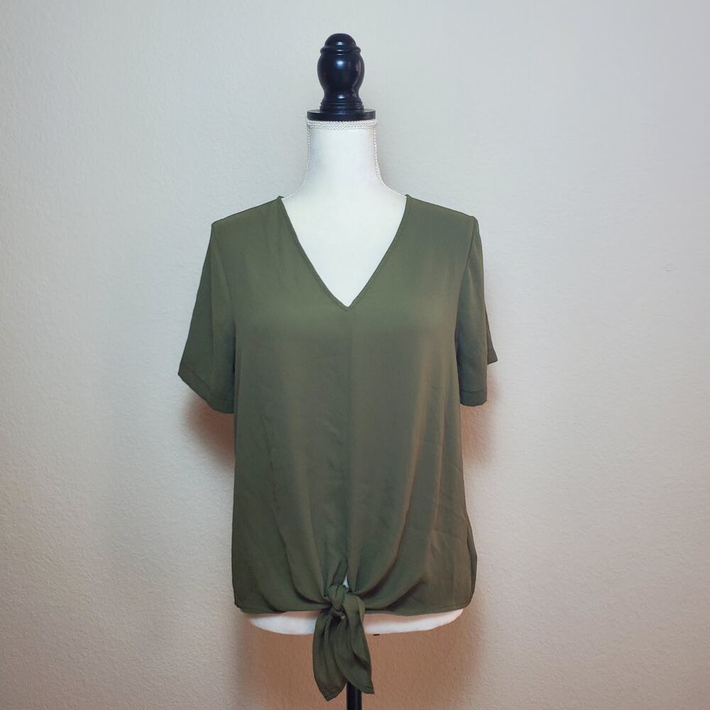 Madewell Green Novel Tie Top Medium
